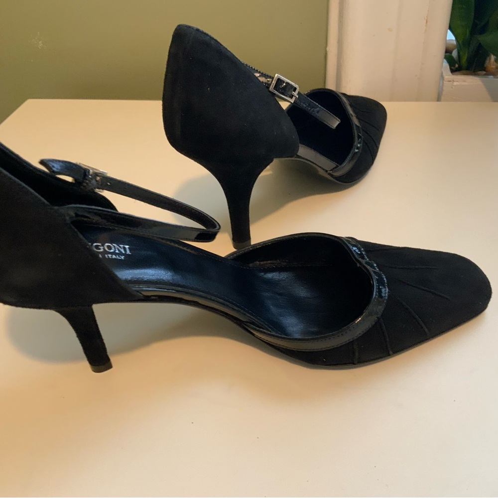 RANGONI Black Shoes ALL LEATHER. MADE in Italy. Size 10B